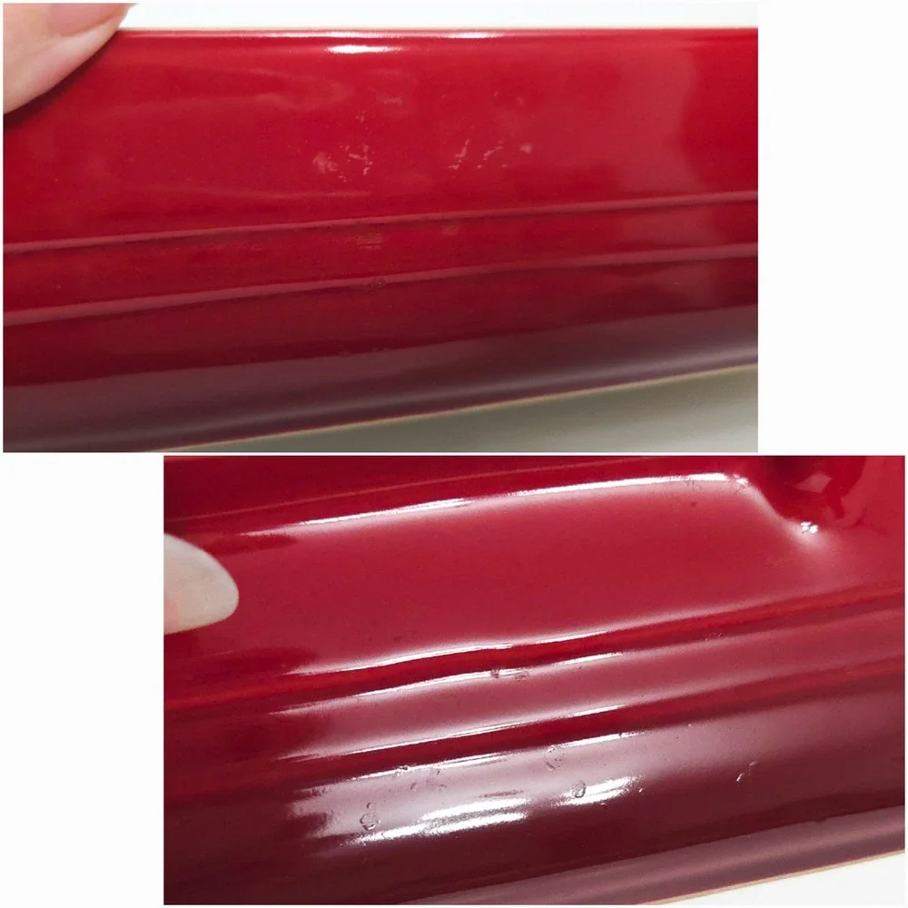 Le Creuset Cerise Red & Beige Stoneware 9x12 Rectangular Lasagna Baking Dish